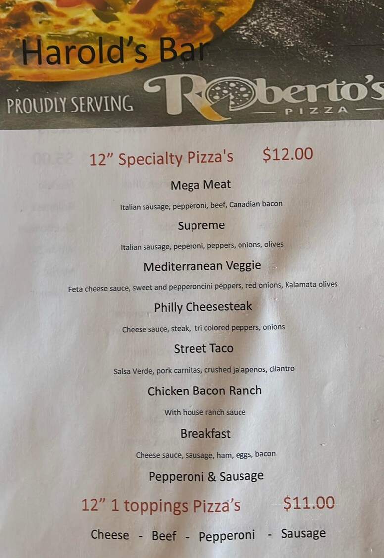 Harold's Bar - Omaha, NE menu_pic