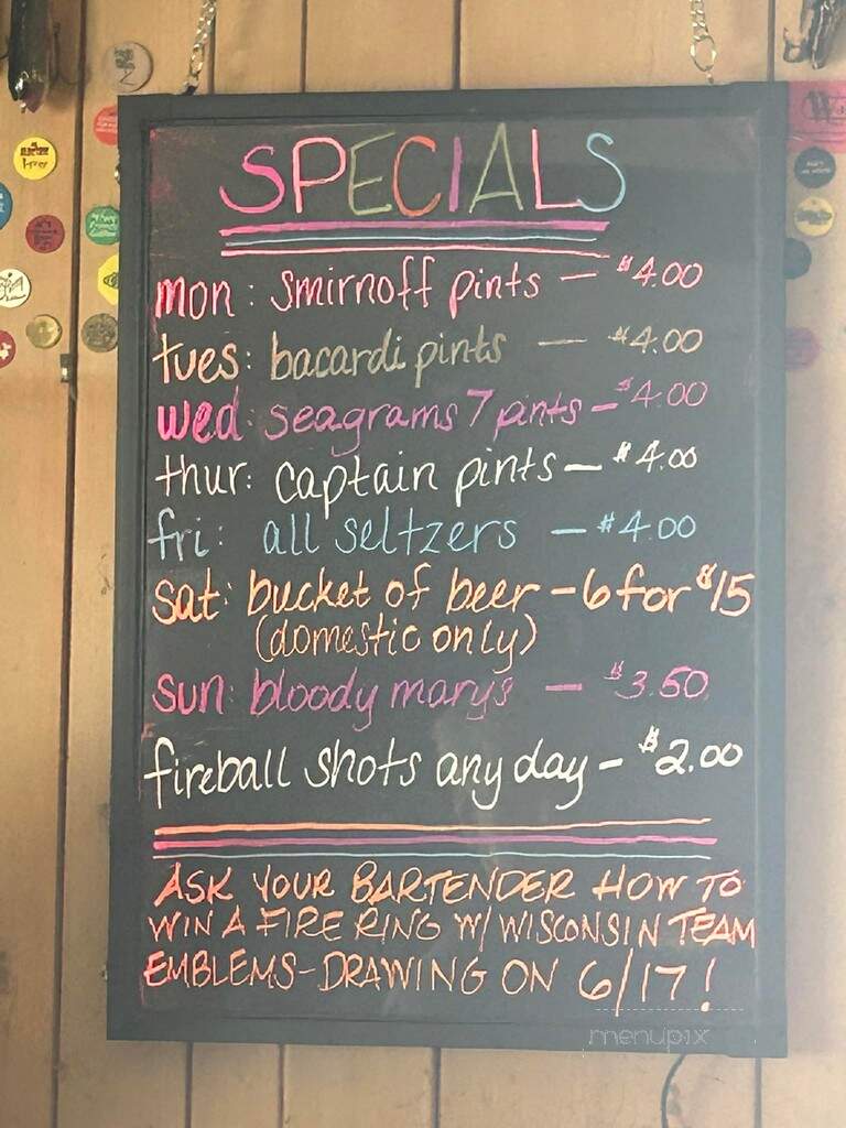 Tilly's - Oshkosh, WI menu_pic