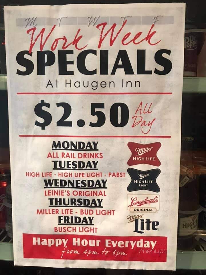 Haugen Inn - Haugen, WI menu_pic