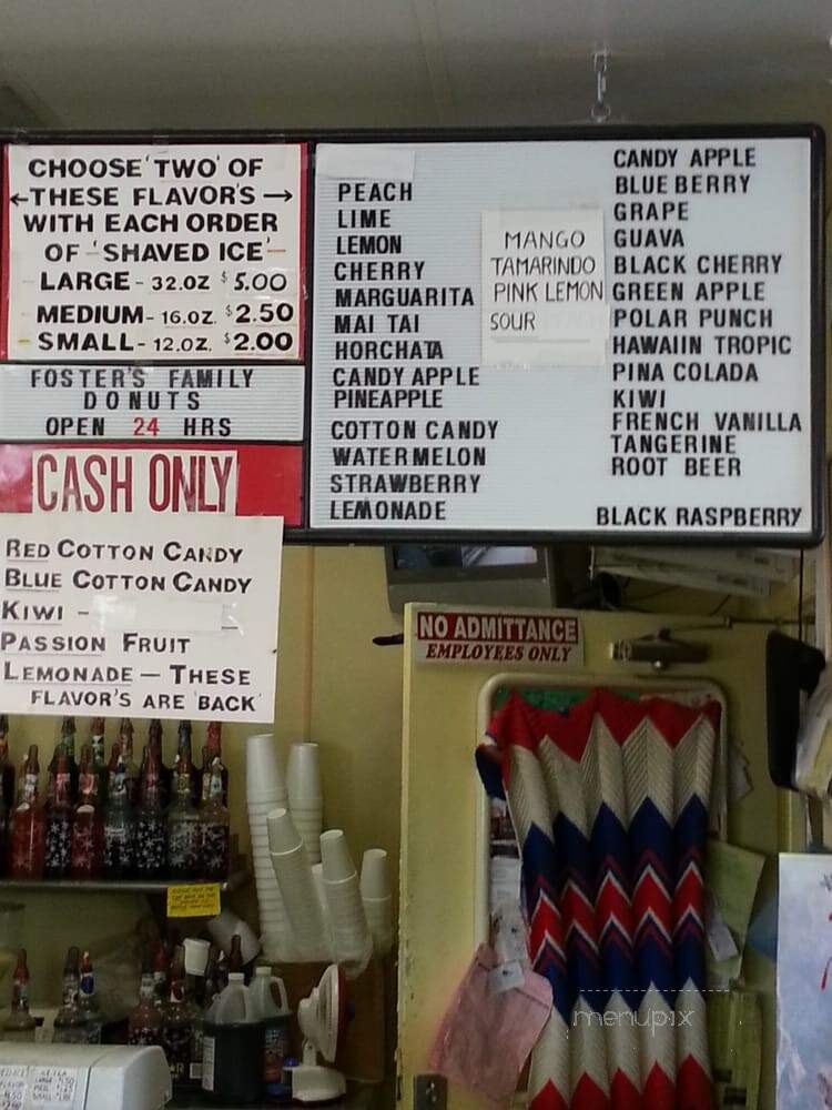 Foster's Donuts - Fresno, CA menu_pic