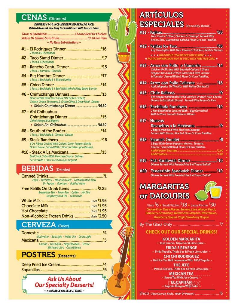 Casa Rodriguez - Celina, OH menu_pic