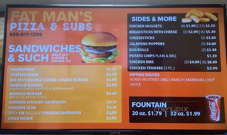 Fat Man's Pizza - Gatlinburg, TN menu_pic