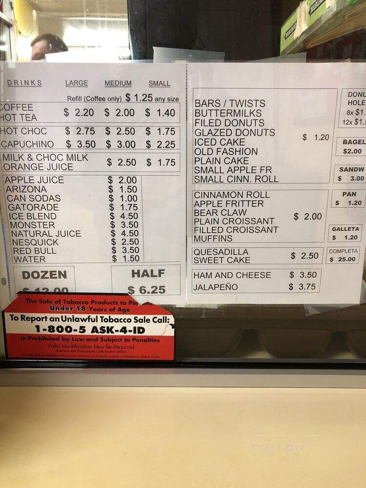 Ama Donuts - Pomona, CA menu_pic