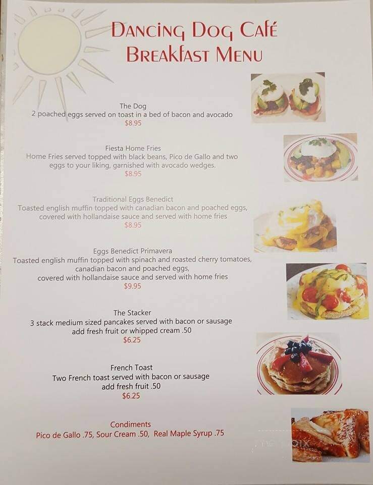 Dancing Dog - Alexandria Bay, NY menu_pic