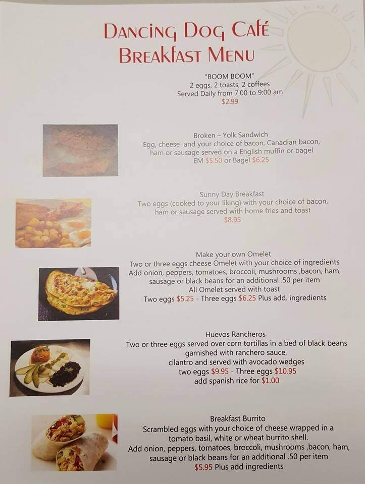 Dancing Dog - Alexandria Bay, NY menu_pic