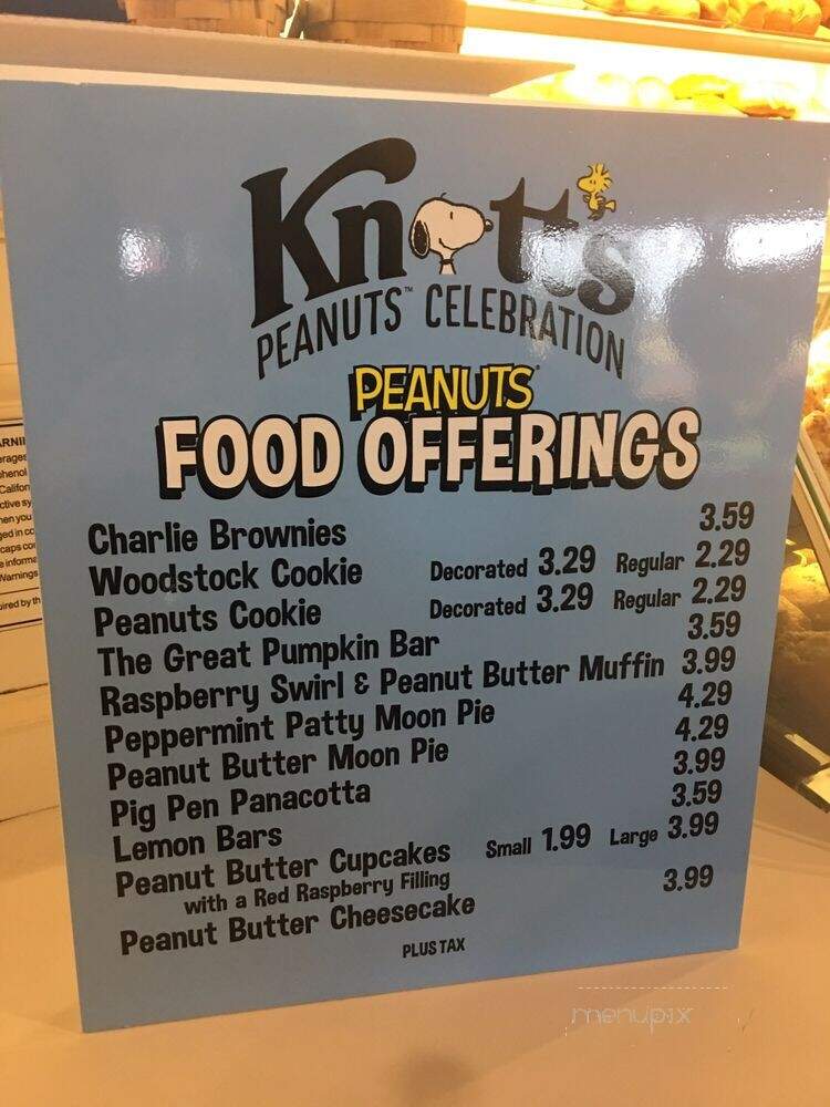 Knott's Farm Bakery - Buena Park, CA menu_pic