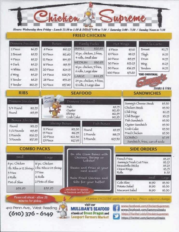 Sammy's Steaks & French Fries - Reading, PA menu_pic