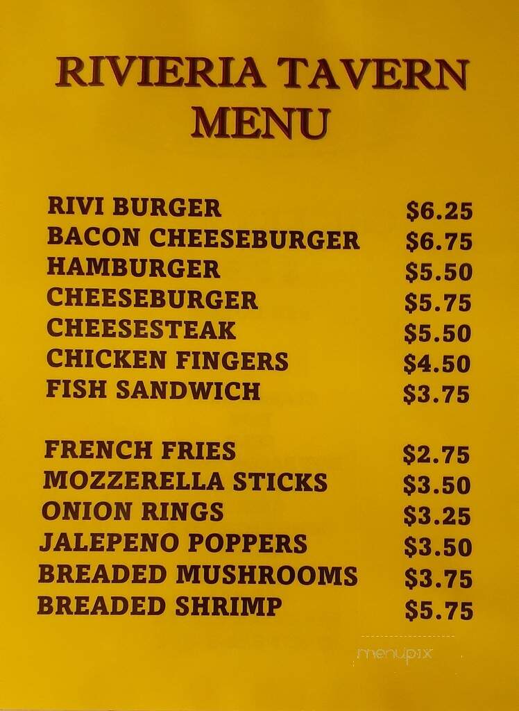 Riveria Tavern - Duncannon, PA menu_pic