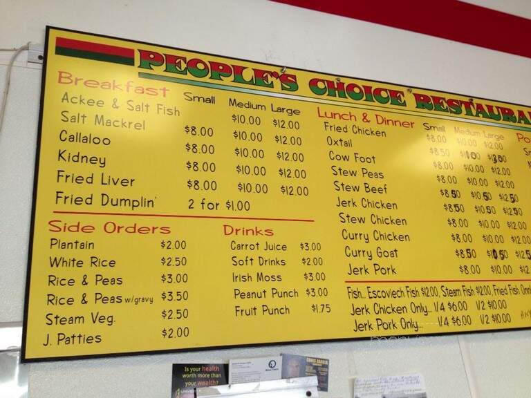 People's Choice Jamaican Amer - Norwalk, CT menu_pic