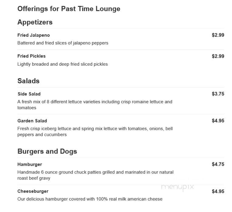 Past Time Lounge - Winter Haven, FL menu_pic