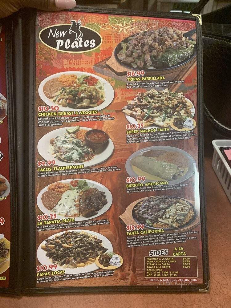 Taqueria El Charro - San Antonio, TX menu_pic