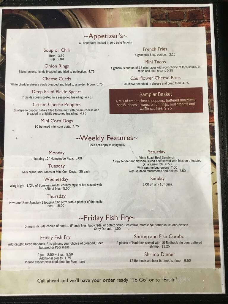 Bakerville Sports Bar - Marshfield, WI menu_pic