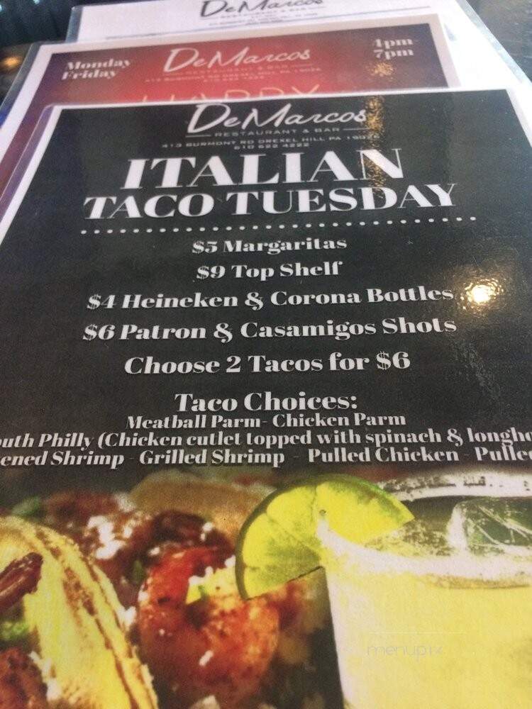De Marco's Pasta & Pub - Folsom, PA menu_pic