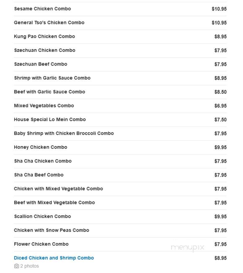 China II - Fort Mill, SC menu_pic