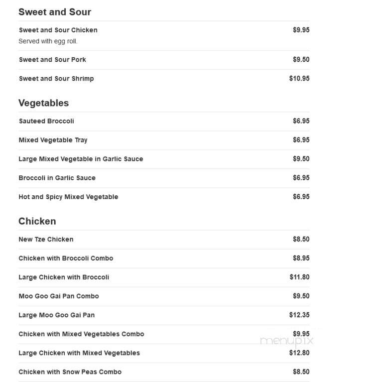 China II - Fort Mill, SC menu_pic