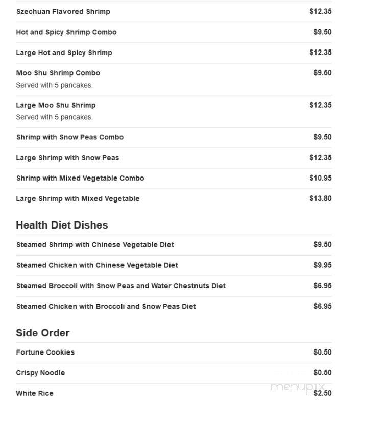 China II - Fort Mill, SC menu_pic