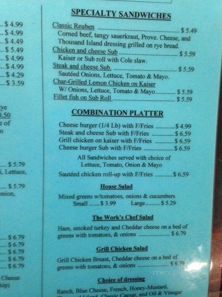 Works Cafe - Washington, DC menu_pic