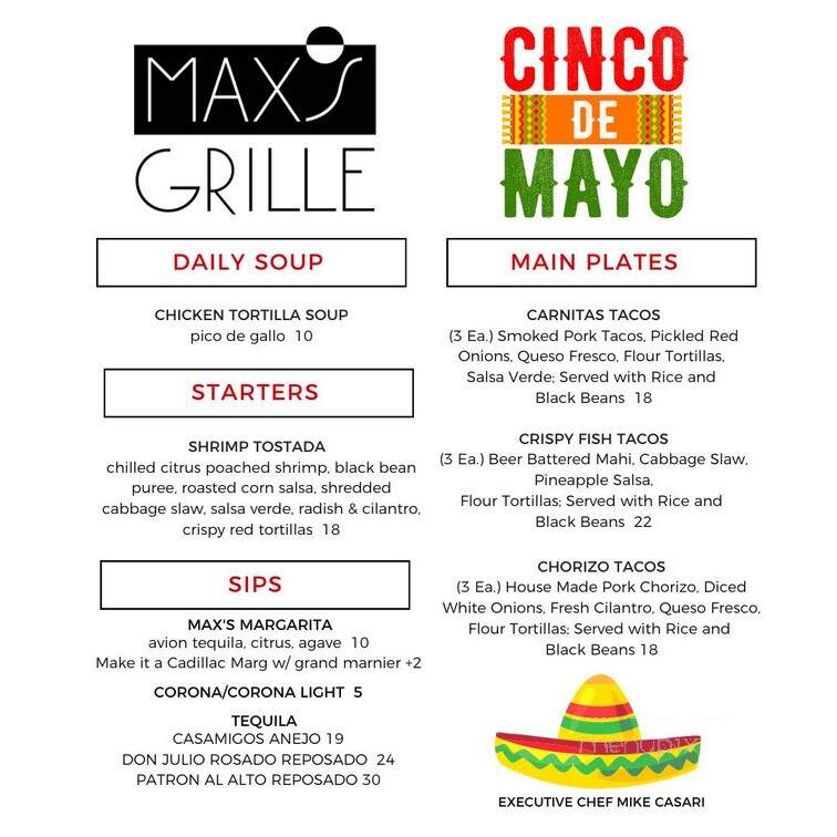 Maxie's - Boca Raton, FL menu_pic