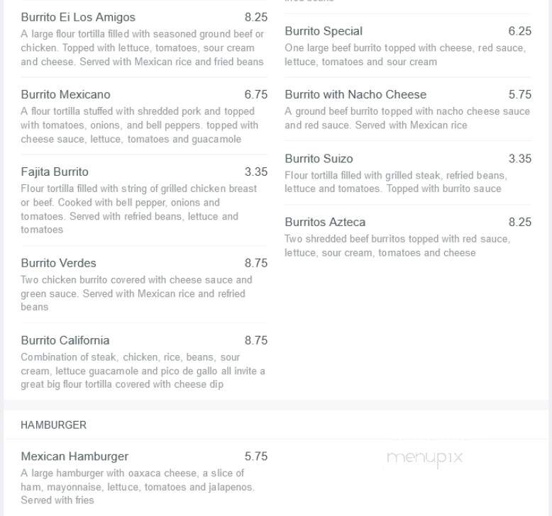 El Porton - Paducah, KY menu_pic