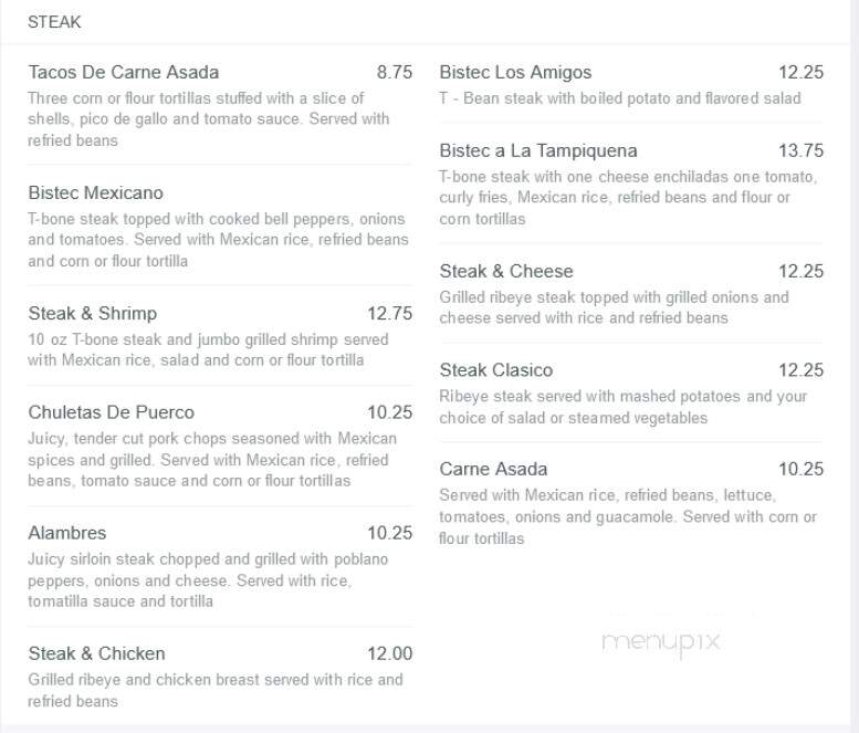 El Porton - Paducah, KY menu_pic