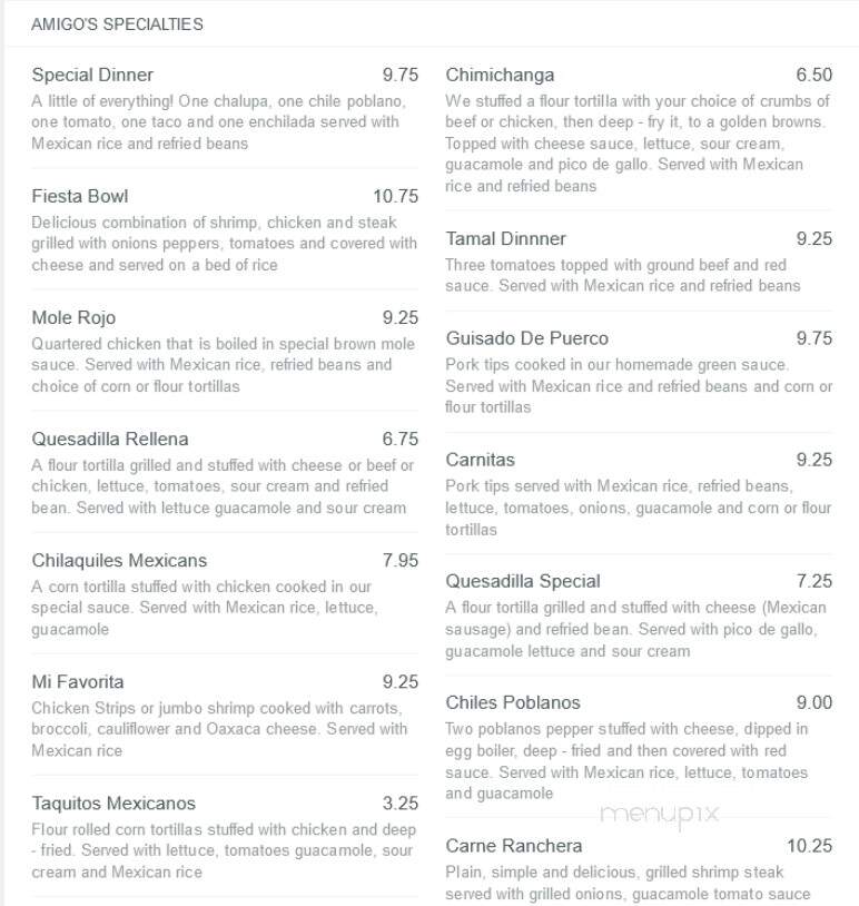 El Porton - Paducah, KY menu_pic