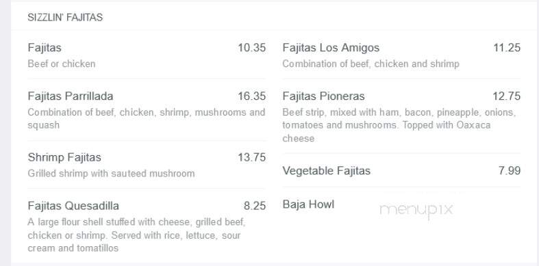 El Porton - Paducah, KY menu_pic