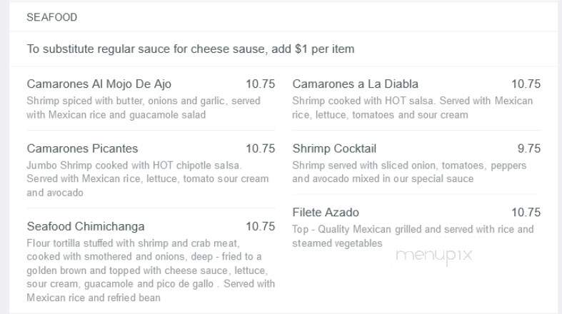 El Porton - Paducah, KY menu_pic