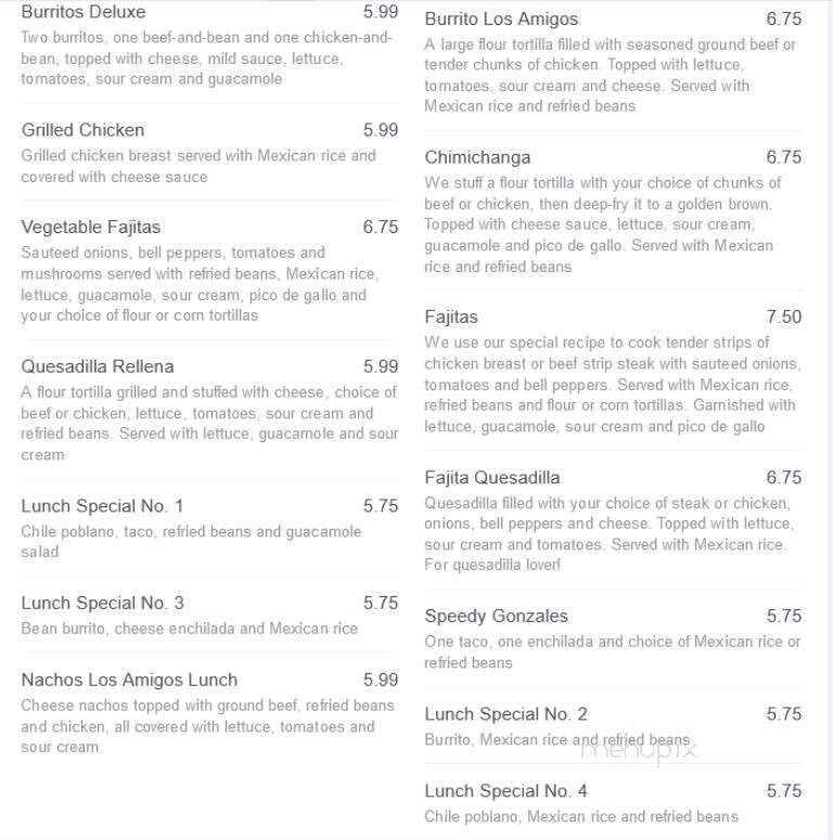 El Porton - Paducah, KY menu_pic