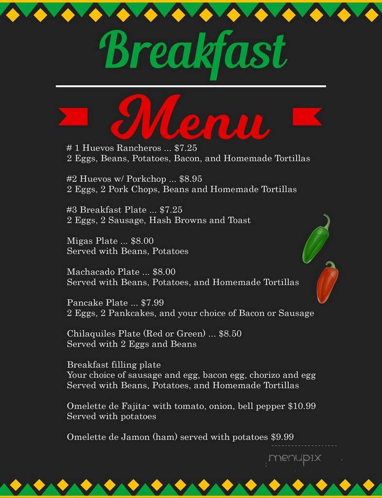 Cheli's Cafe - Sanderson, TX menu_pic