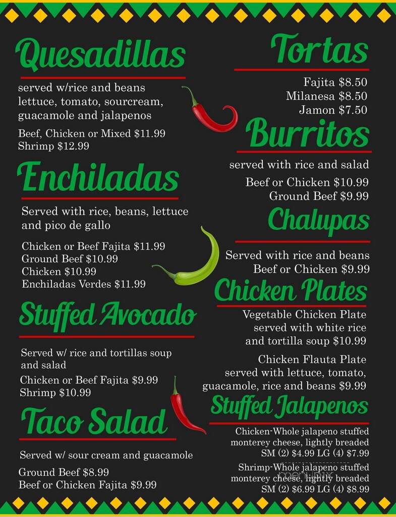 Cheli's Cafe - Sanderson, TX menu_pic