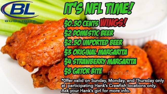 Hank's Seafood Restaurant - Houston, TX menu_pic
