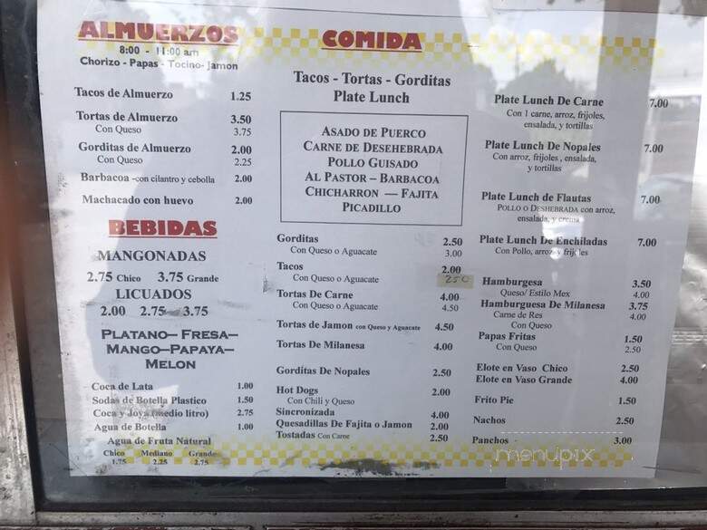 Mi Pueblito Refresqueria - Houston, TX menu_pic