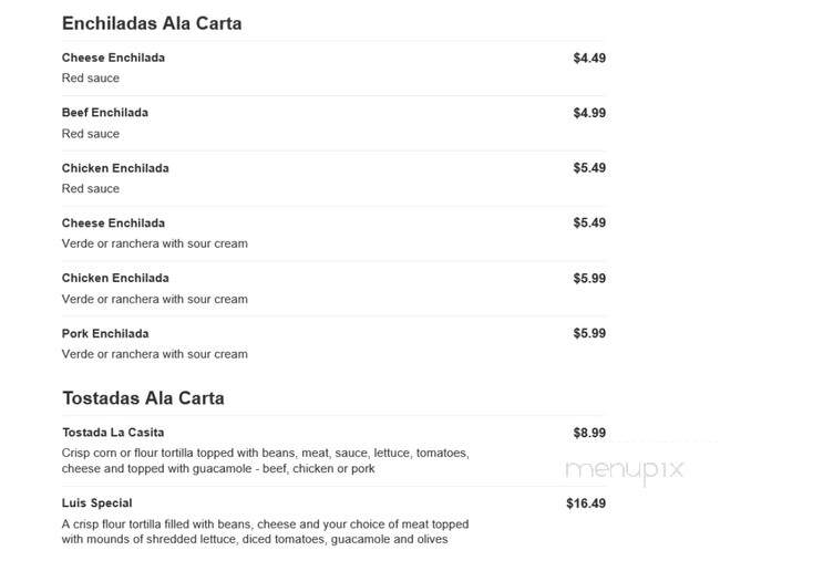 La Casita Mexican Restaurant - Marco Island, FL menu_pic