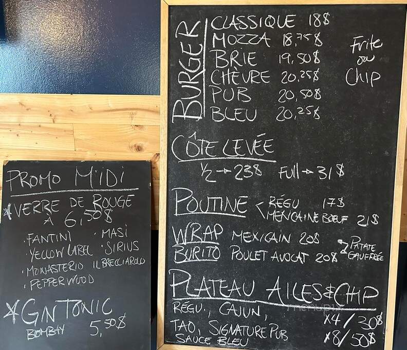 Pub St-Marc - Sept-les, QC menu_pic