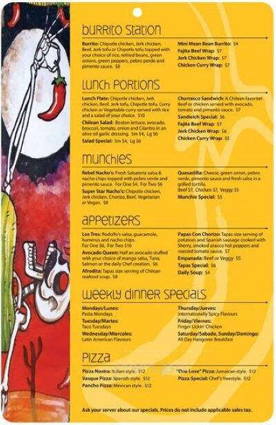 Salsateria - Guelph, ON menu_pic