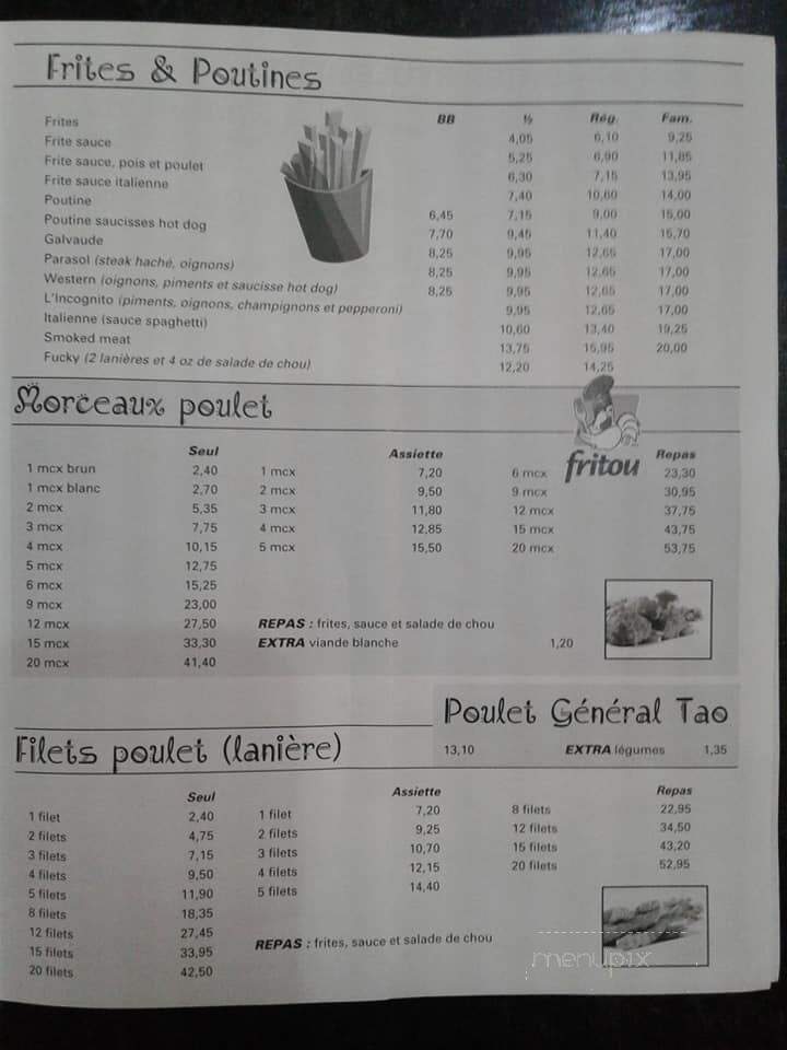 Restaurant L'Incognito - Sainte-Justine, QC menu_pic