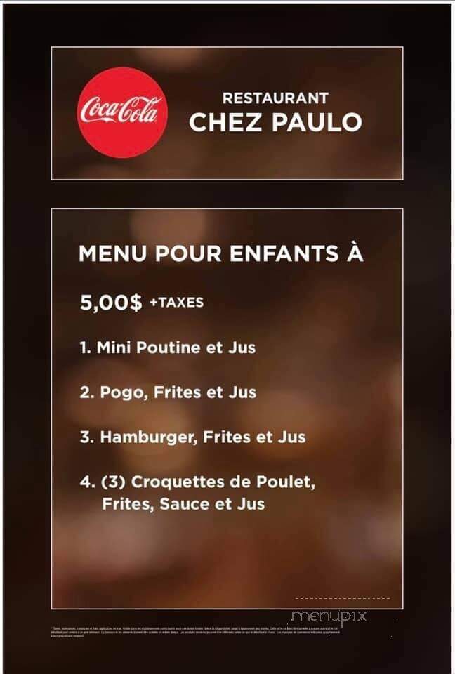 Restaurant Chez Paulo - La Baie, QC