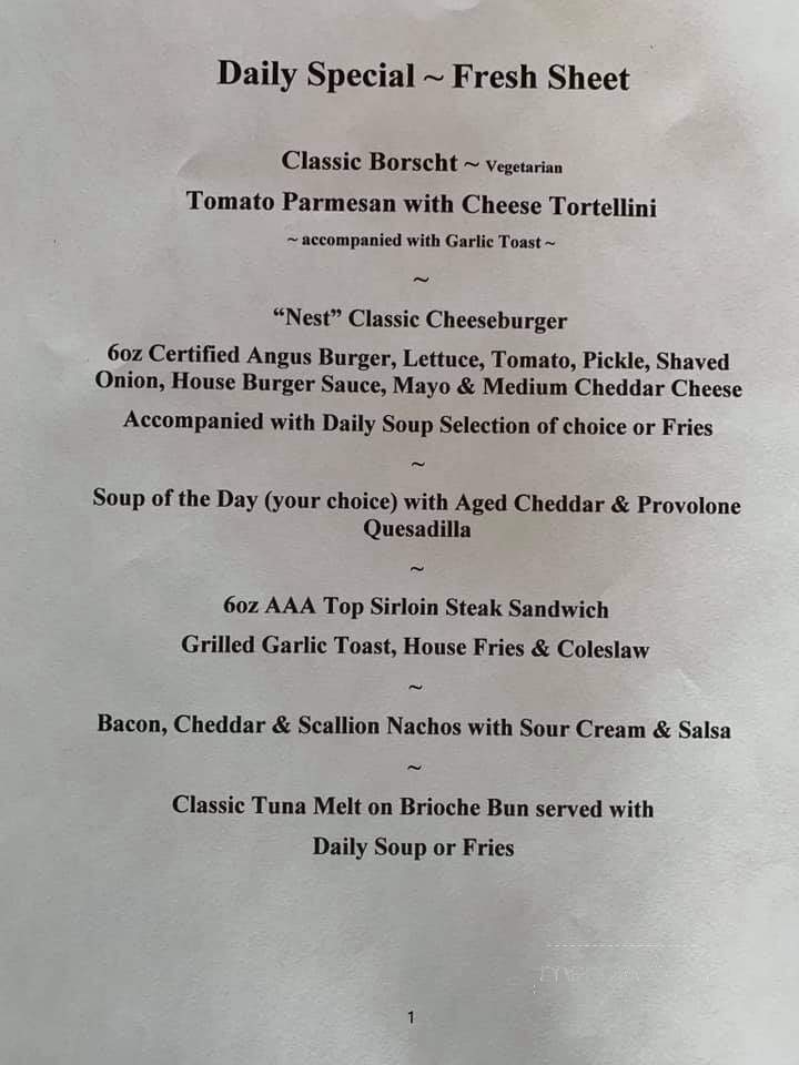The Pheasant's Nest Restaurant - Qualicum Beach, BC menu_pic
