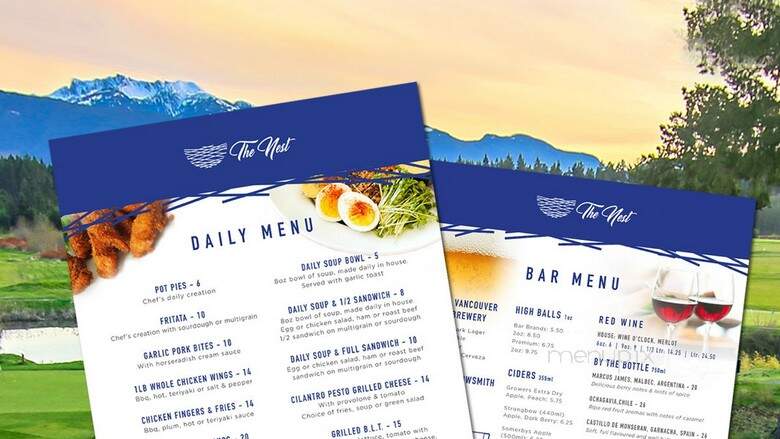 The Pheasant's Nest Restaurant - Qualicum Beach, BC menu_pic