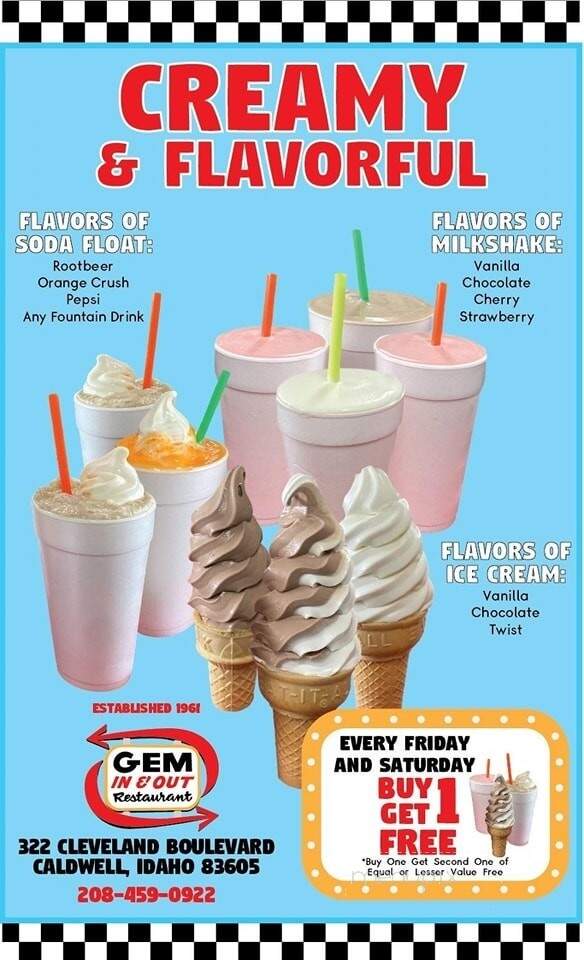 Gem In & Out - Caldwell, ID menu_pic