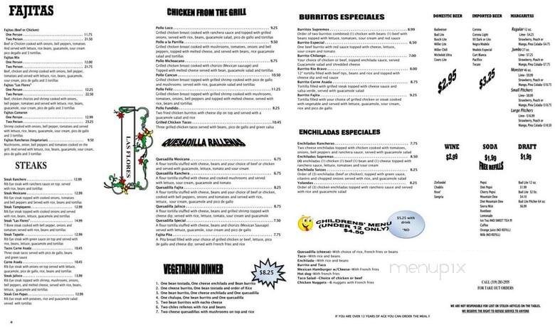 Las Flores - Oelwein, IA menu_pic