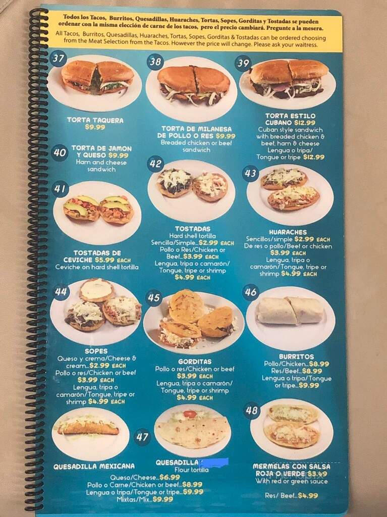La Sirenita Restaurant - Glen Burnie, MD menu_pic