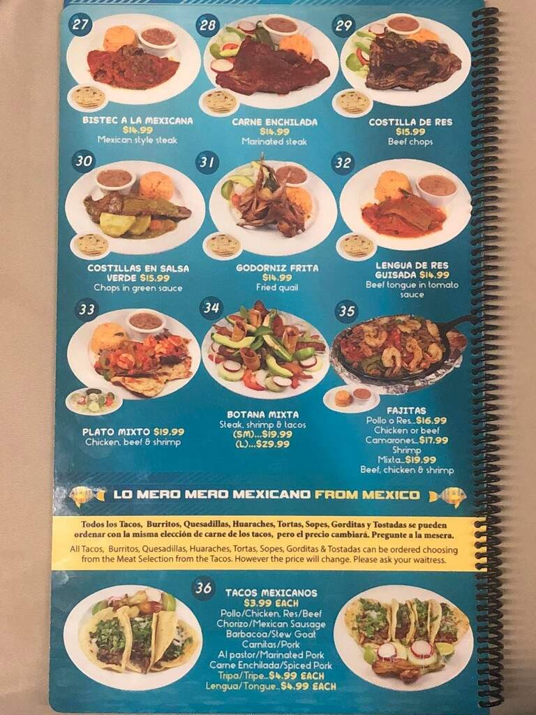 La Sirenita Restaurant - Glen Burnie, MD menu_pic