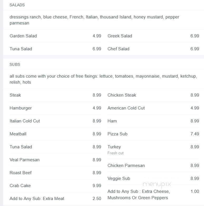 Sam's Deli - Baltimore, MD menu_pic