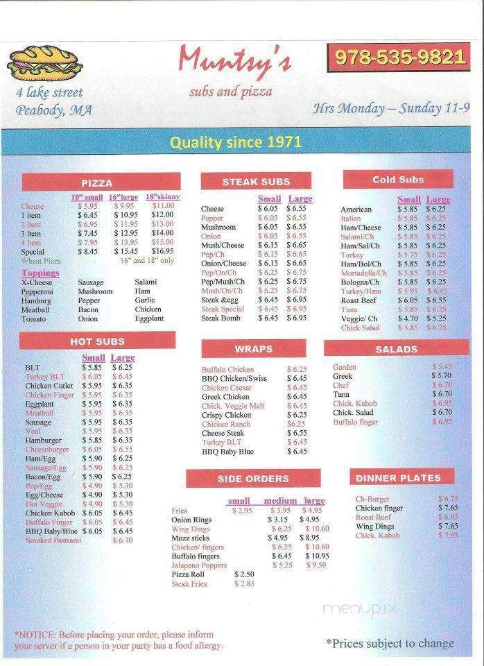 Munsy's - Peabody, MA menu_pic