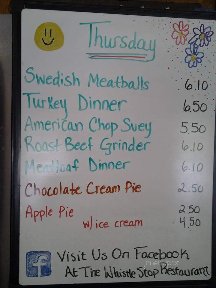 Whistle Stop - Gilbertville, MA menu_pic