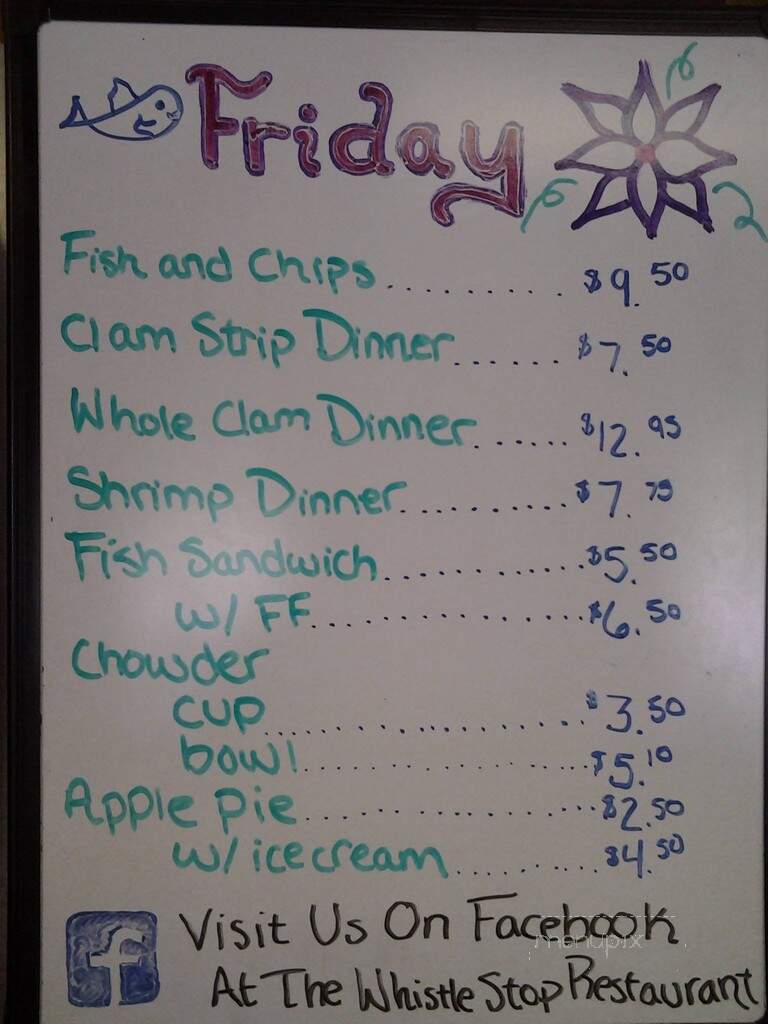 Whistle Stop - Gilbertville, MA menu_pic