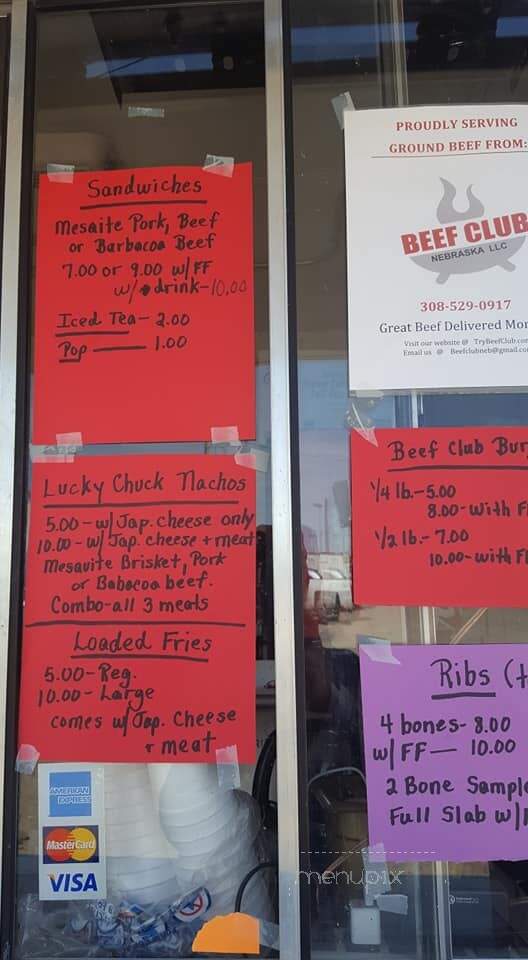 Lucky Chucks Wagon Frntr BBQ - Eustis, NE menu_pic