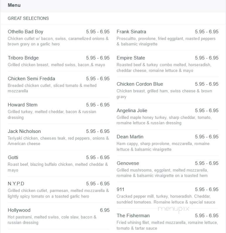 Othello's Deli - Astoria, NY menu_pic