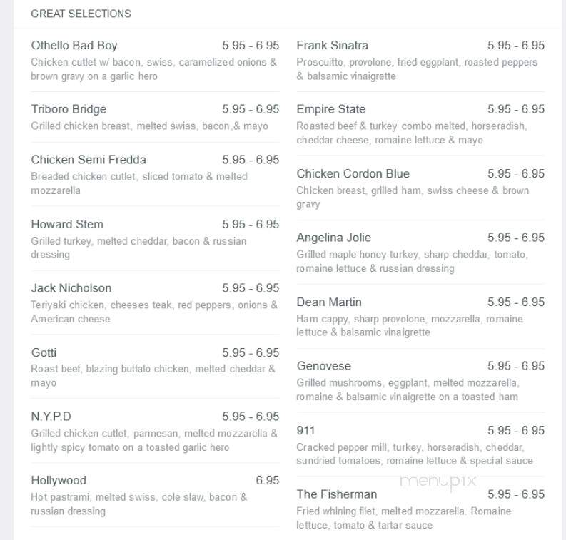 Othello's Deli - Astoria, NY menu_pic
